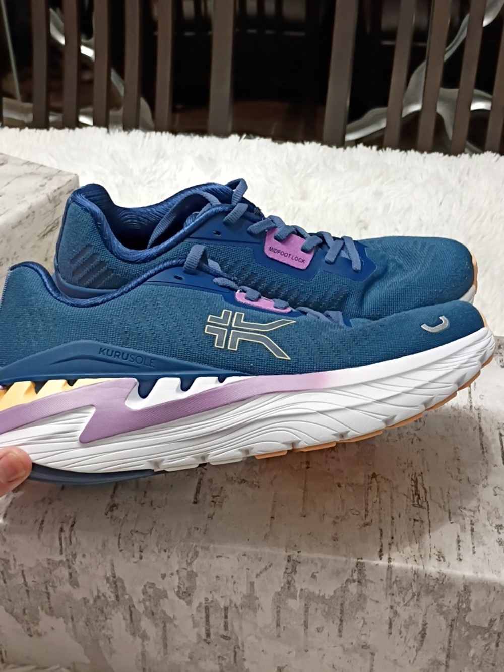 KURU Cloud+ Triple Max Ion Blue & Purple Running Plantar Fascitis Sneakers 9M - Picture 4 of 14